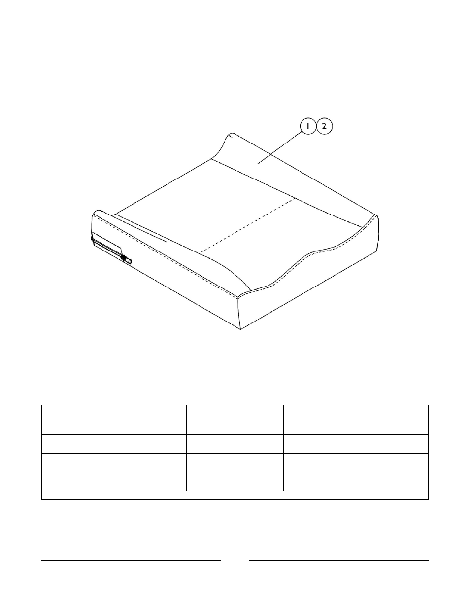 Seat cushion assembly, contoura, Adjasba only, 1 contoura seat cushion assembly | Invacare ESS-PTO User Manual | Page 55 / 159