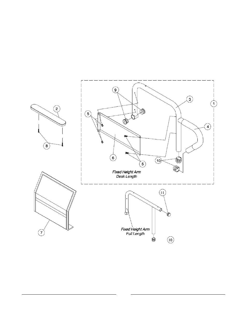 Arms, fixed height | Invacare ESS-PTO User Manual | Page 73 / 159