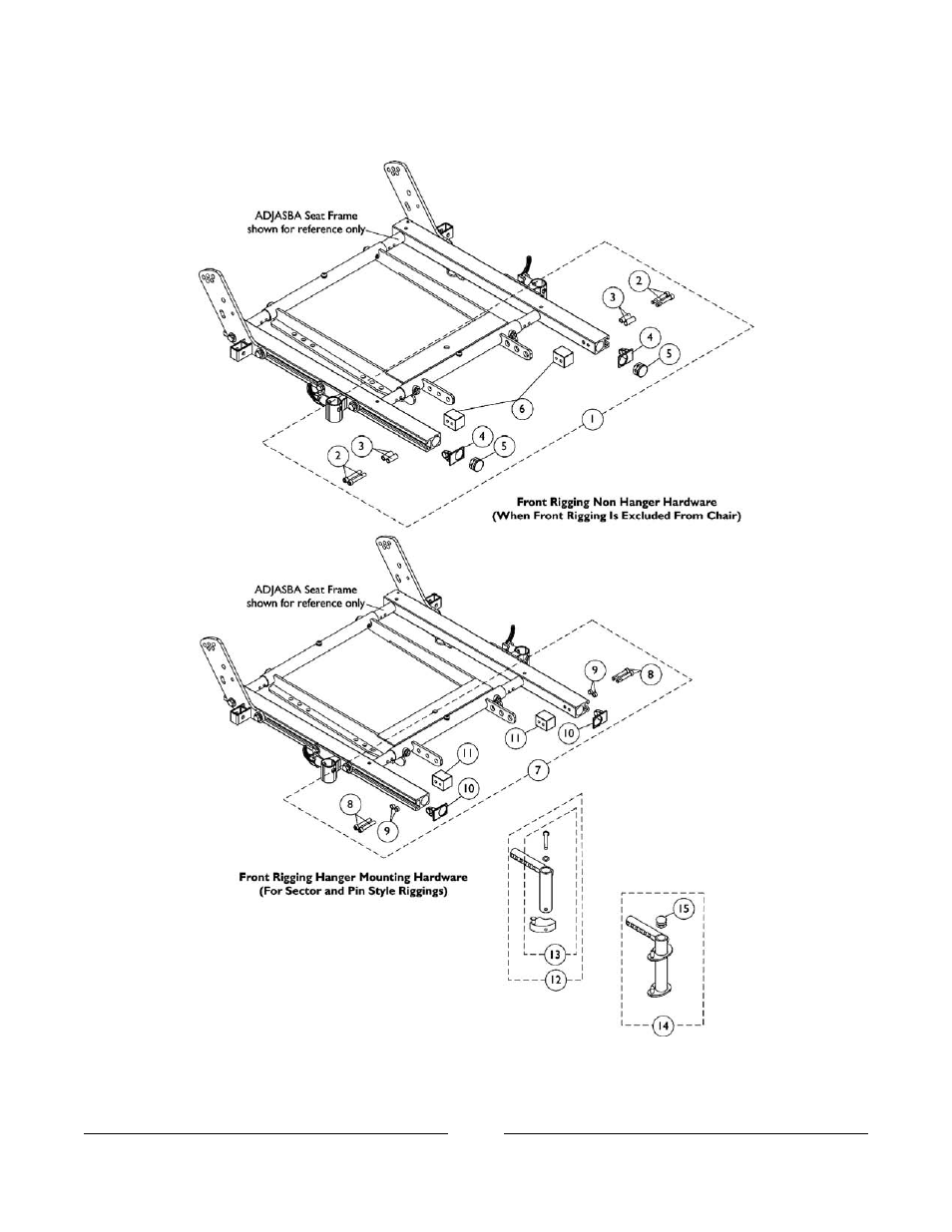 Front rigging hangers and hardware | Invacare ESS-PTO User Manual | Page 90 / 159