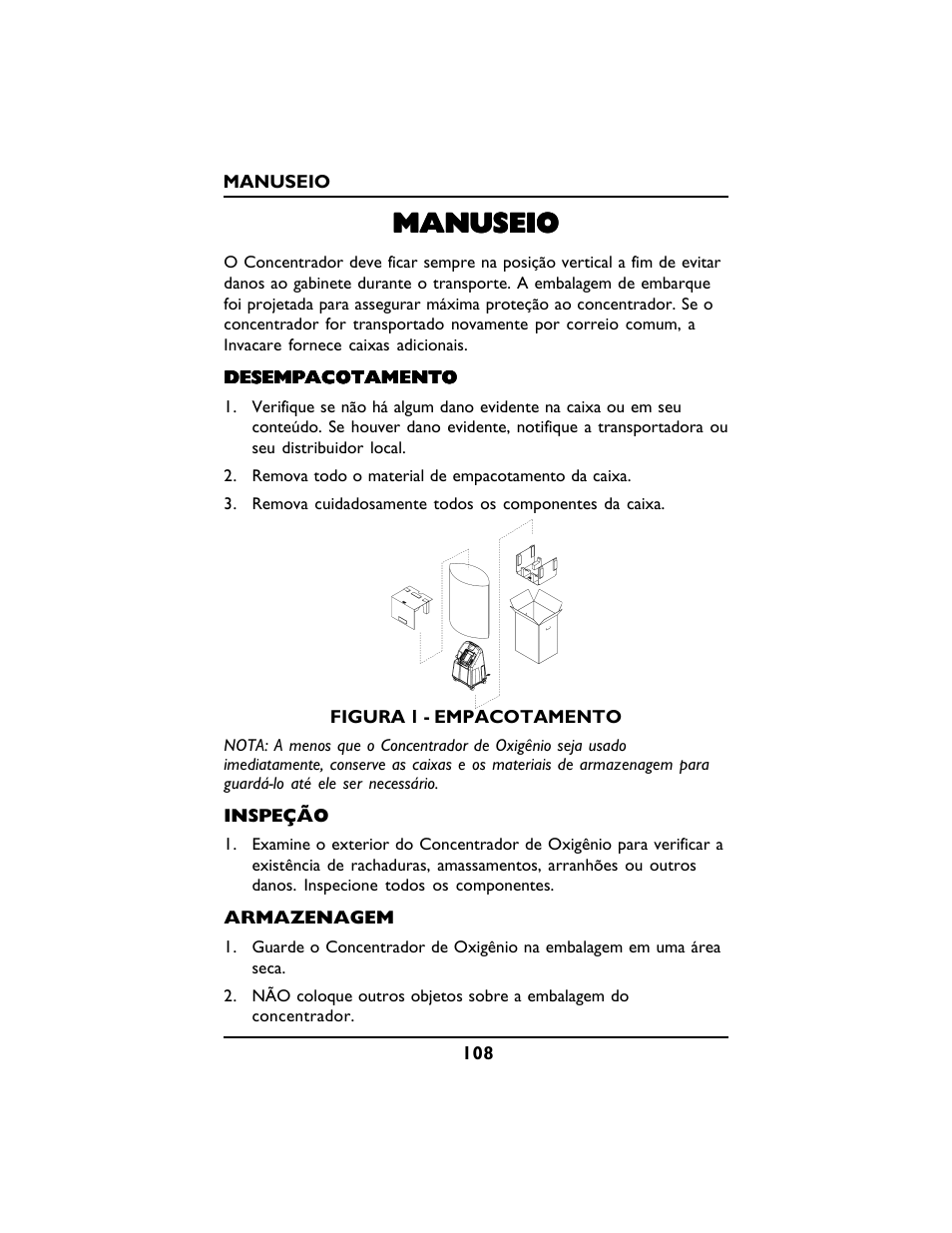 Manuseio | Invacare PLATINUM 5 User Manual | Page 108 / 148