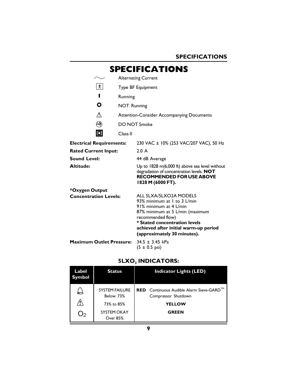 Specifications | Invacare PLATINUM 5 User Manual | Page 9 / 148