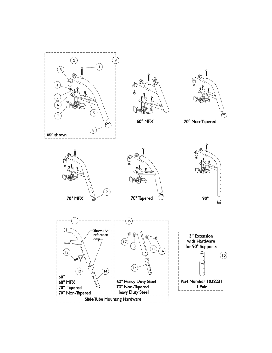 Footrest support assemblies | Invacare A-TTM User Manual | Page 52 / 84