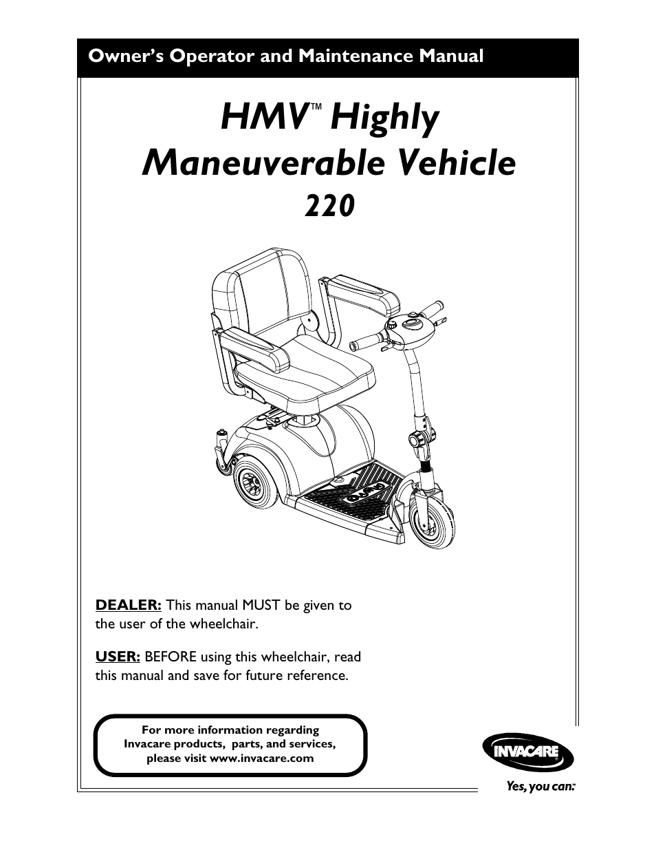 Invacare 220 User Manual | 52 pages