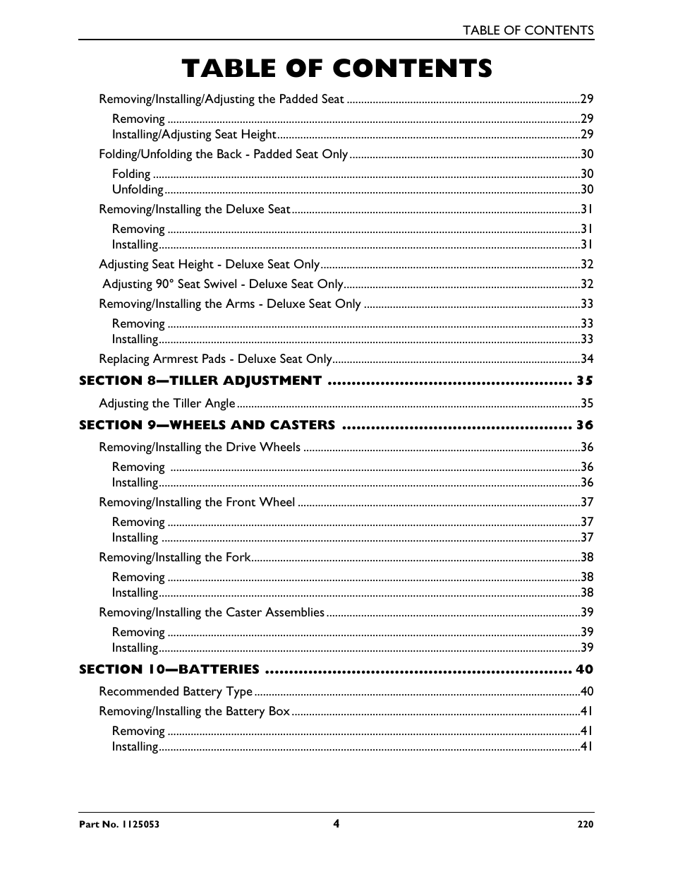 Invacare 220 User Manual | Page 4 / 52