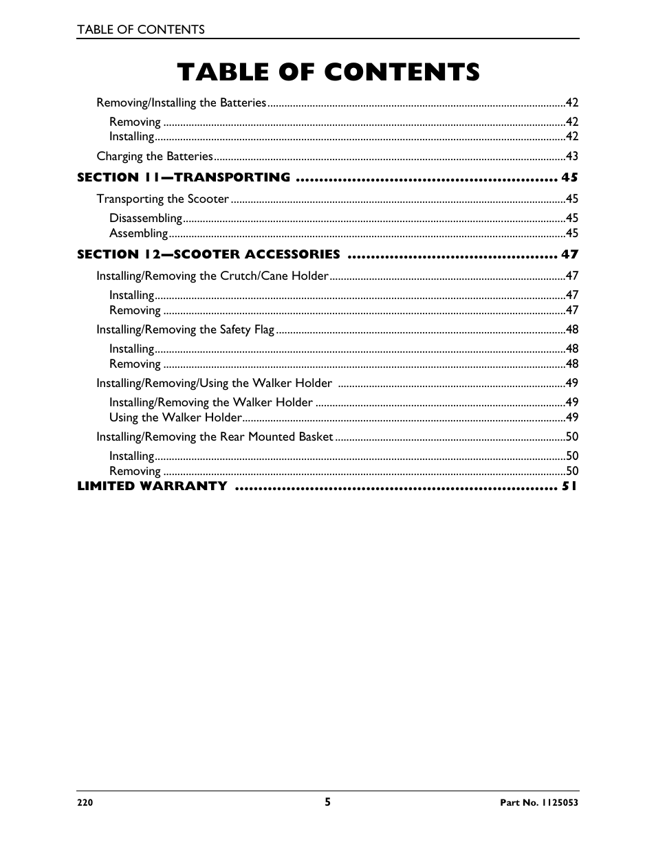 Invacare 220 User Manual | Page 5 / 52