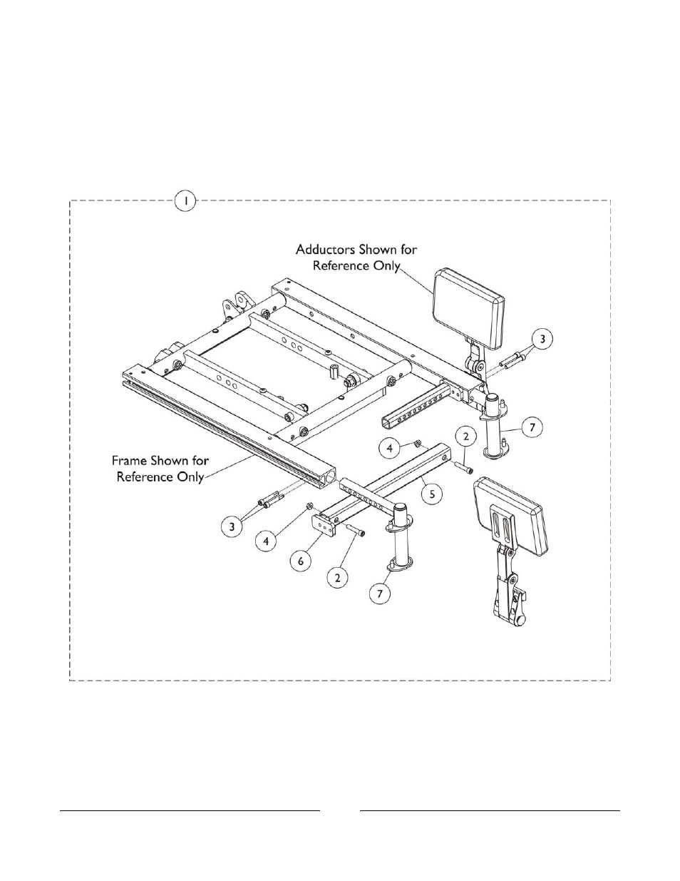Adductor mounting hardware, tilt/recline, 3g storm | Invacare 3G Storm Series User Manual | Page 125 / 129