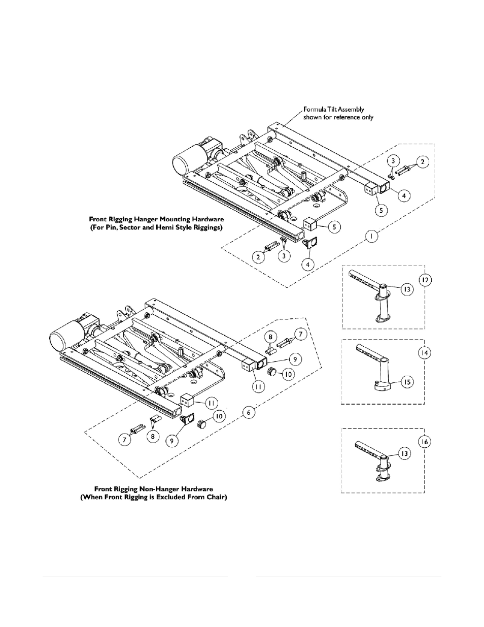 Front rigging hangers and hardware | Invacare 3G Storm Series User Manual | Page 22 / 129