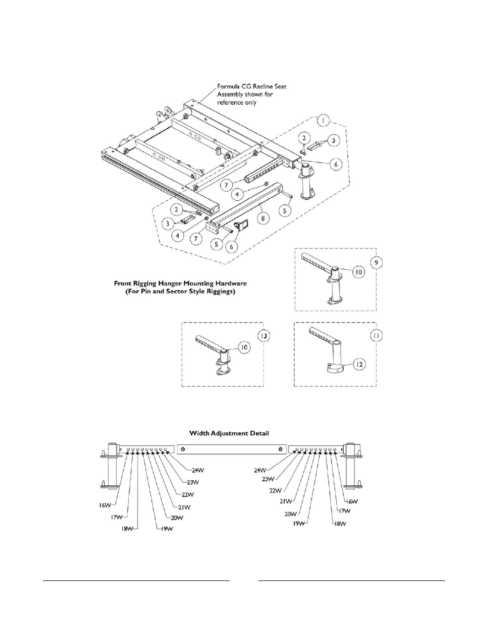 Front rigging hangers and hardware | Invacare 3G Storm Series User Manual | Page 24 / 129