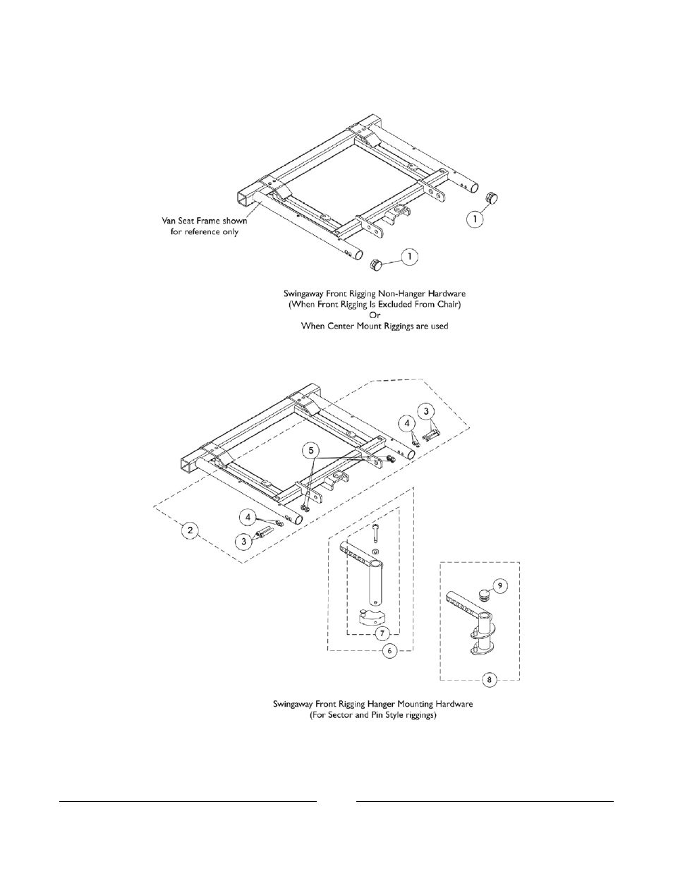 Front rigging hangers and hardware | Invacare 3G Storm Series User Manual | Page 28 / 129