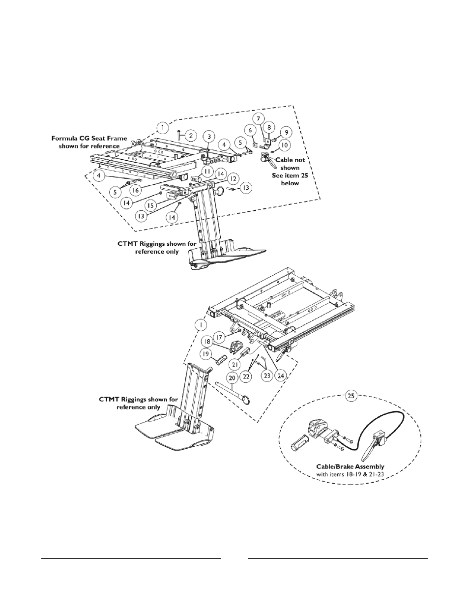 Center mount rigging mounting hardware | Invacare 3G Storm Series User Manual | Page 90 / 129