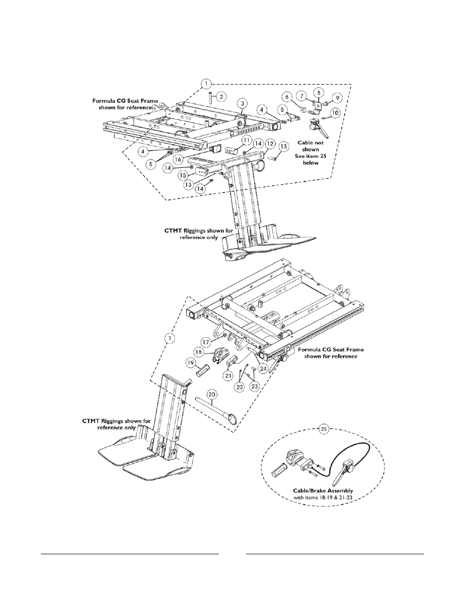Center mount rigging mounting hardware | Invacare 3G Storm Series User Manual | Page 92 / 129