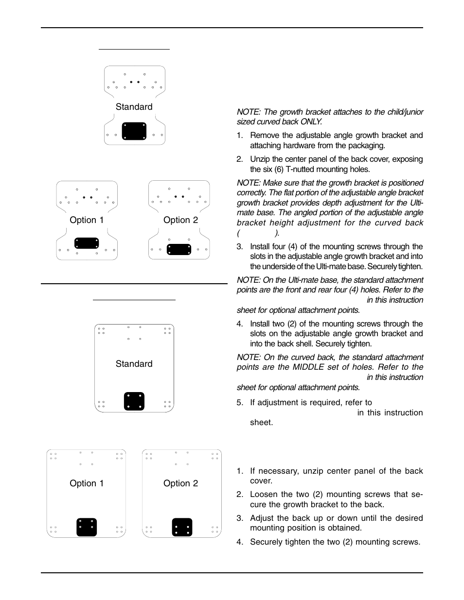 Invacare Growth Bracket User Manual | Page 2 / 4