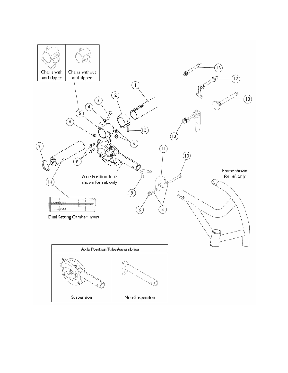 Axles, camber bars, and wheel attaching hardware | Invacare A-6 User Manual | Page 33 / 74
