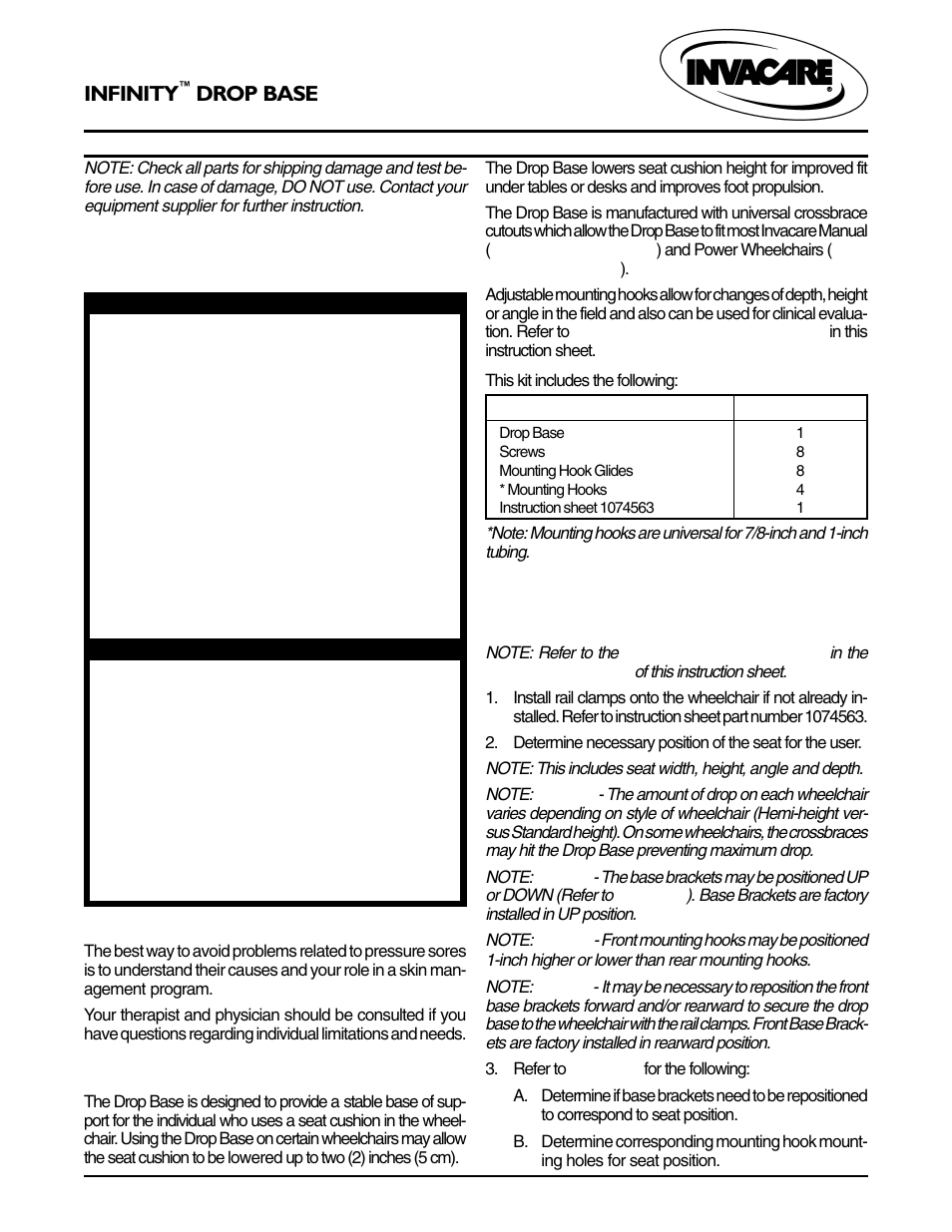 Invacare DBPA User Manual | 4 pages