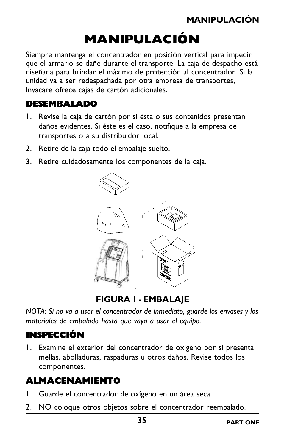 Manipulación | Invacare IRC5LXO2 User Manual | Page 35 / 92