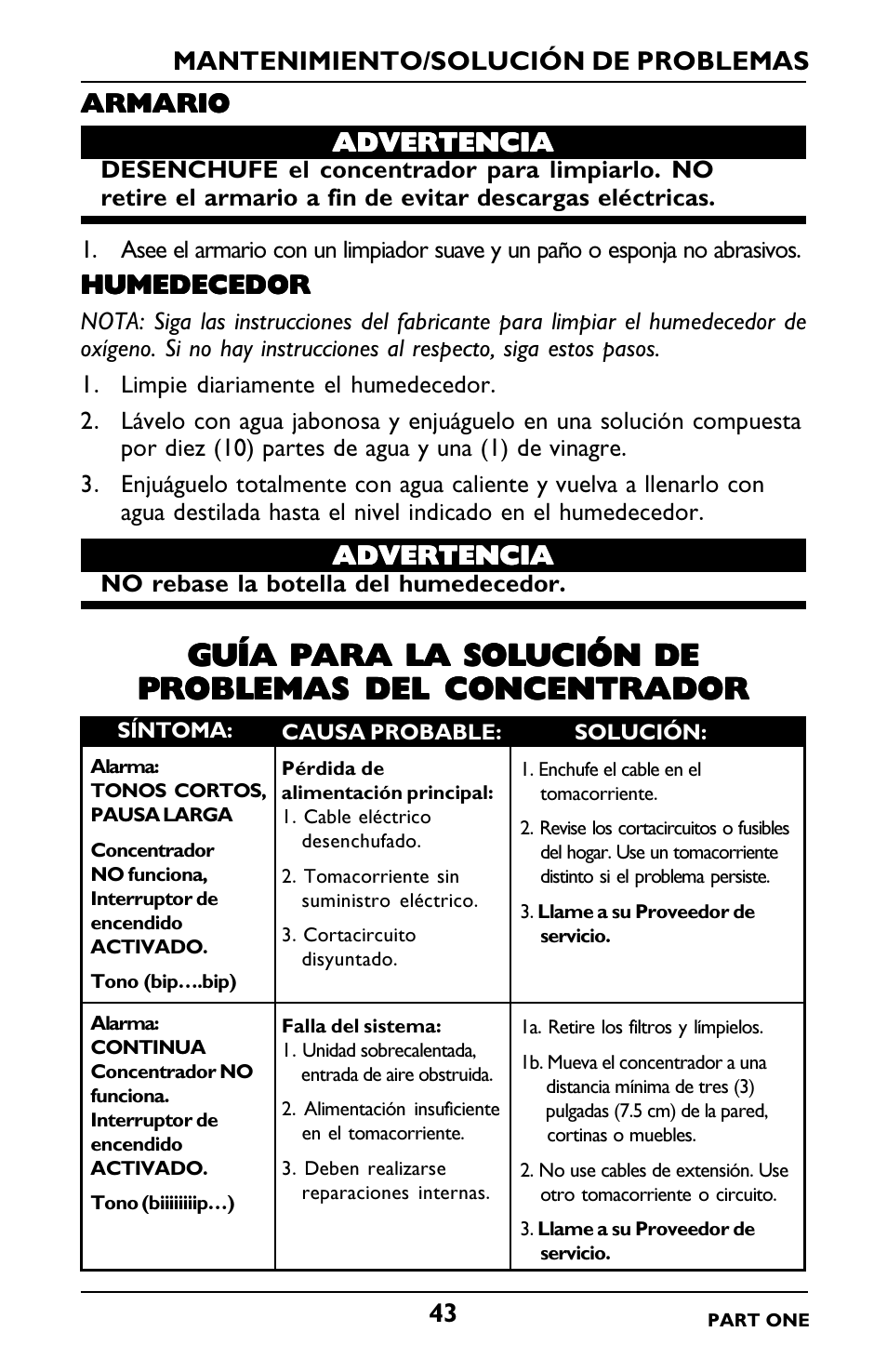 Guía para la solución de | Invacare IRC5LXO2 User Manual | Page 43 / 92