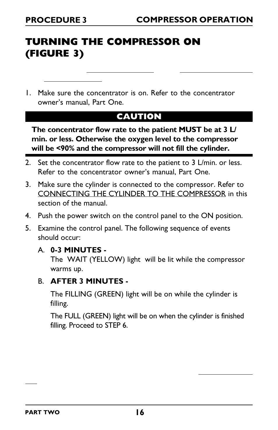 Turning the compressor on (figure 3) | Invacare IRC5LXO2 User Manual | Page 64 / 92