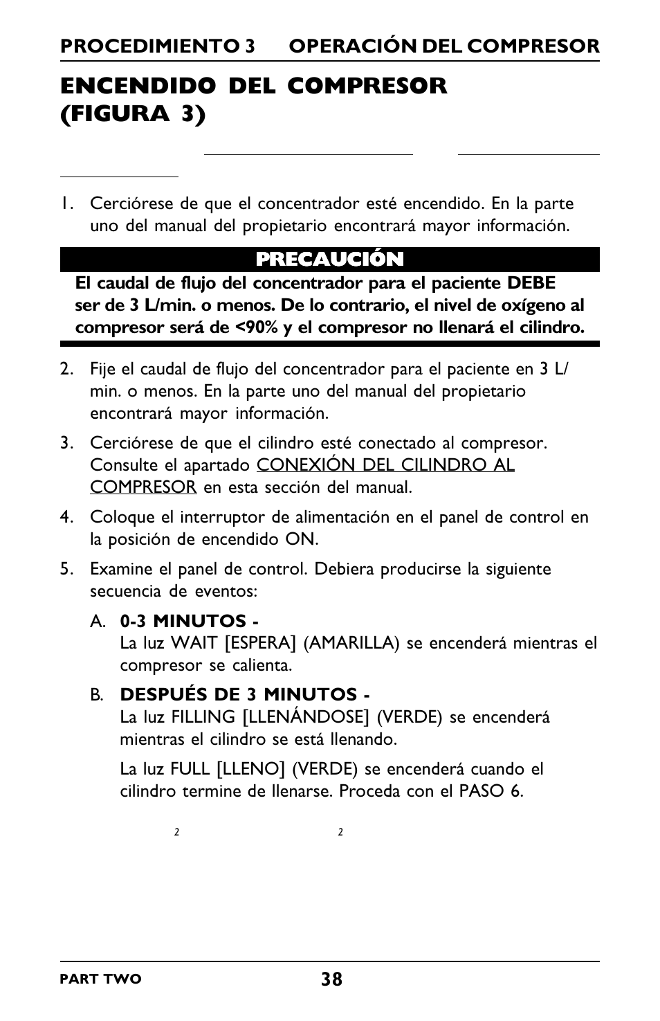 Encendido del compresor (figura 3) | Invacare IRC5LXO2 User Manual | Page 86 / 92