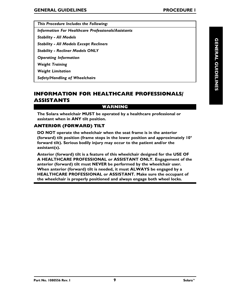 Invacare 1080556 User Manual | Page 9 / 80