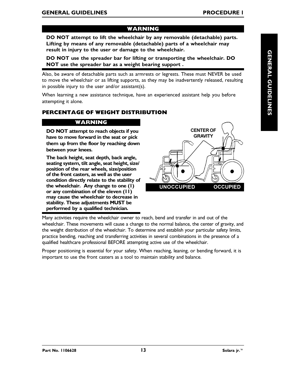 Invacare Solara Jr. 1106628 User Manual | Page 13 / 60