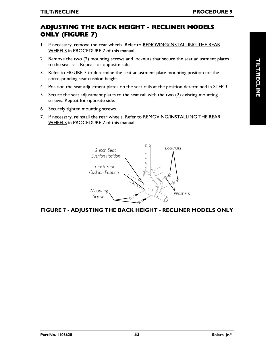 Invacare Solara Jr. 1106628 User Manual | Page 53 / 60