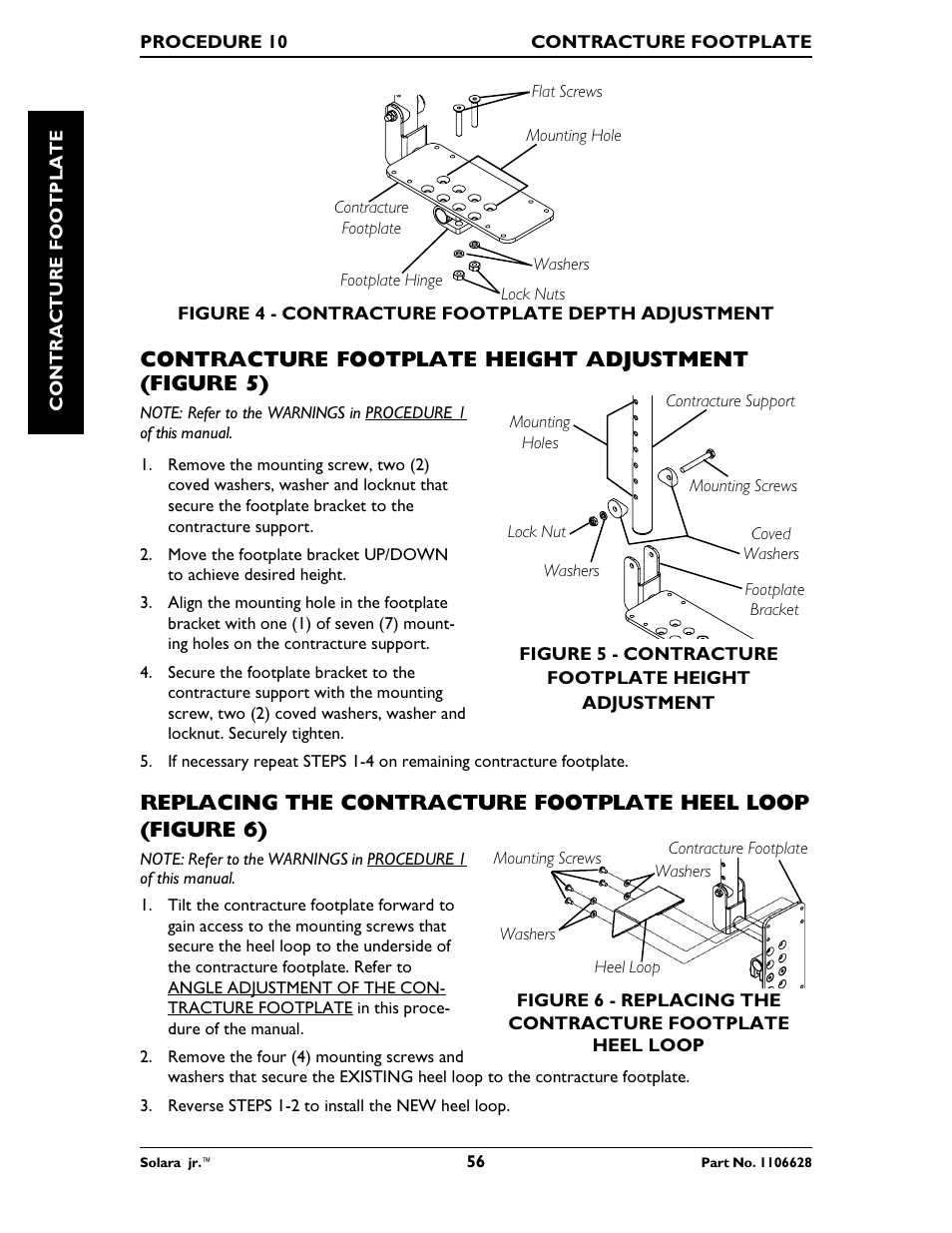 Contracture footplate height adjustment (figure 5) | Invacare Solara Jr. 1106628 User Manual | Page 56 / 60