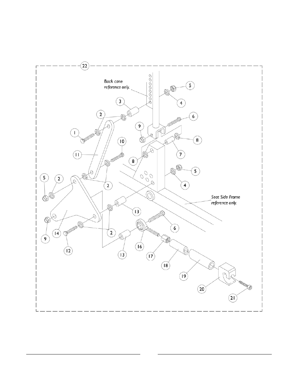 Mechanical legrest actuator linkage without m.s.r | Invacare Basic Tilt User Manual | Page 119 / 161