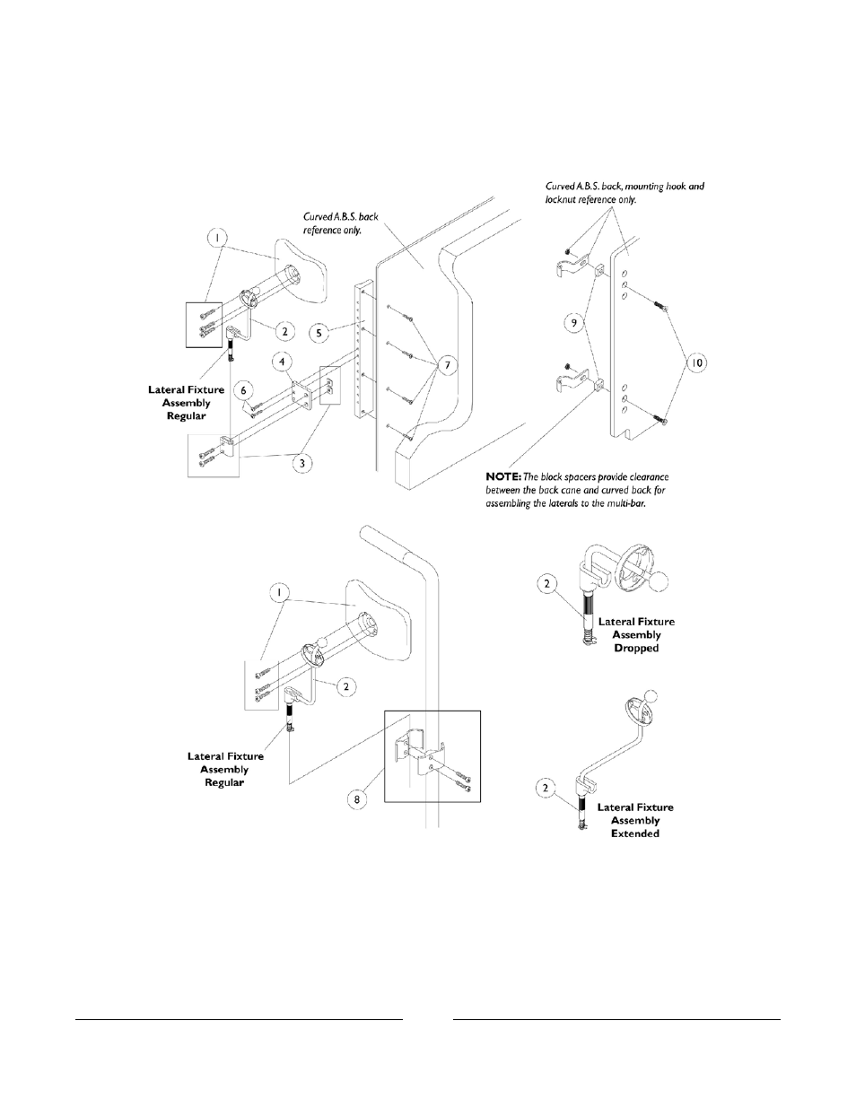 Lateral support assembly | Invacare Basic Tilt User Manual | Page 134 / 161