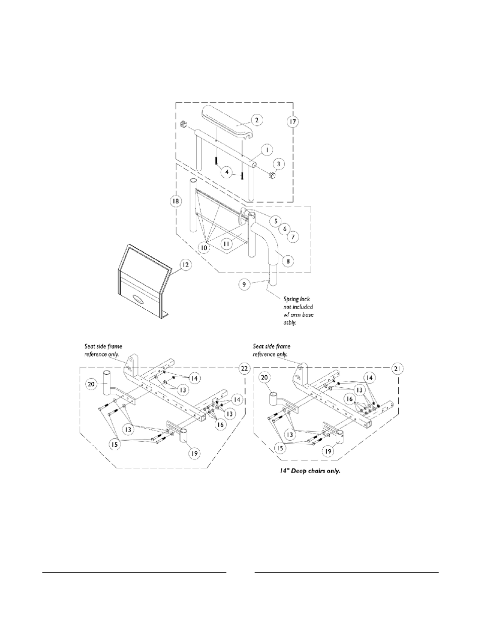 Armrest assembly | Invacare Basic Tilt User Manual | Page 28 / 161