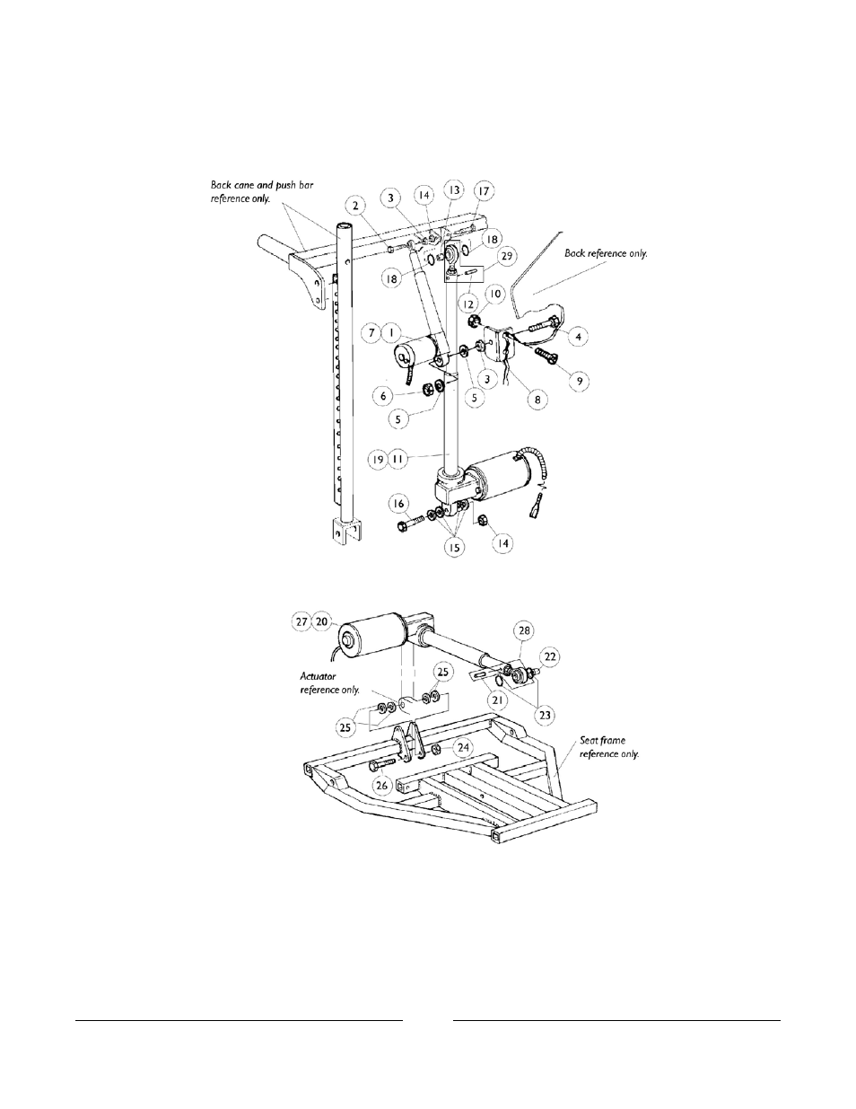 Motor actuators | Invacare Basic Tilt User Manual | Page 61 / 161