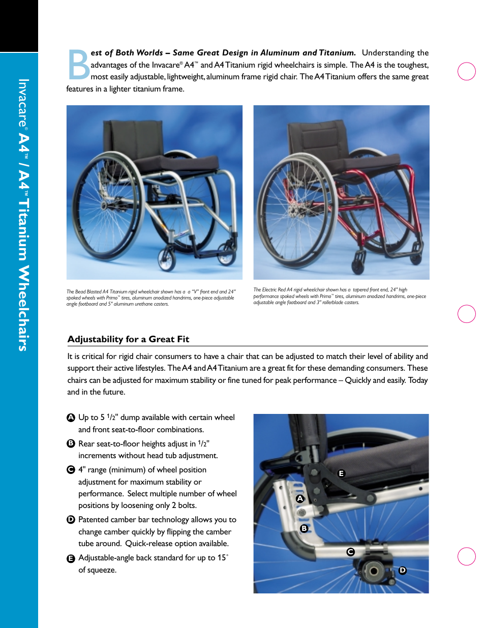 Titanium wheelchairs | Invacare A4TM User Manual | Page 2 / 4