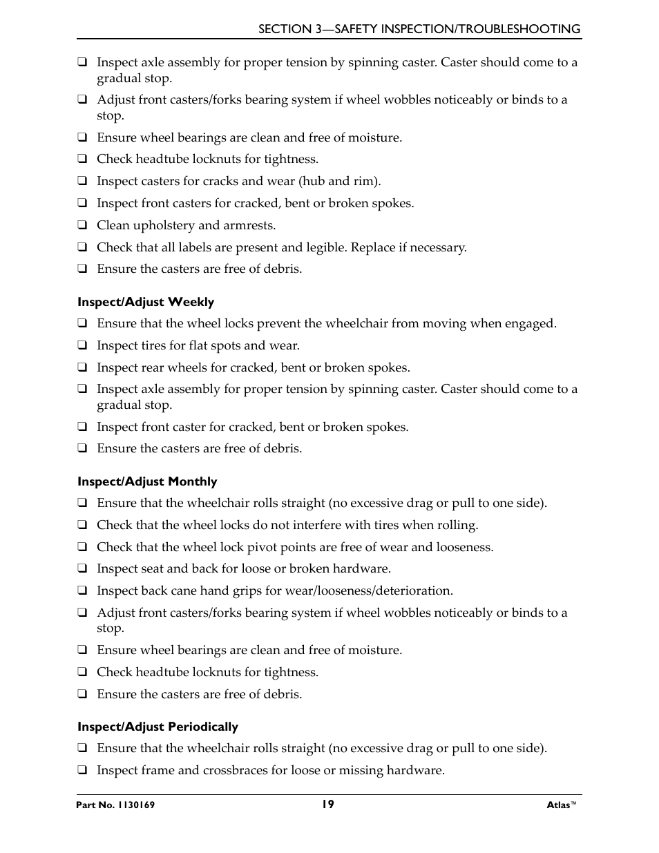 Invacare Wheelchair Atlas User Manual | Page 19 / 32