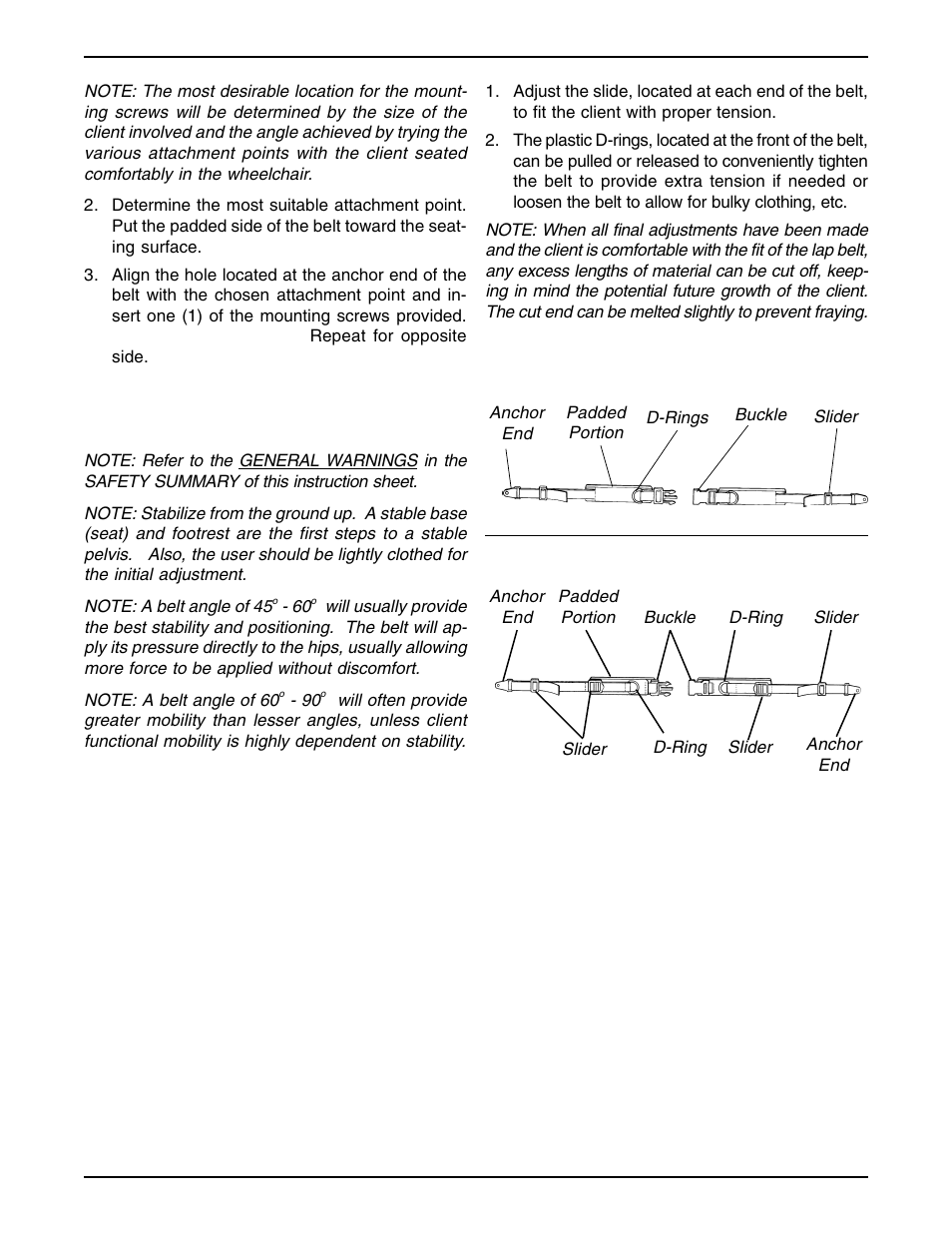 Using the lap belt (figure 2) | Invacare Adult Lap Belt User Manual | Page 2 / 4