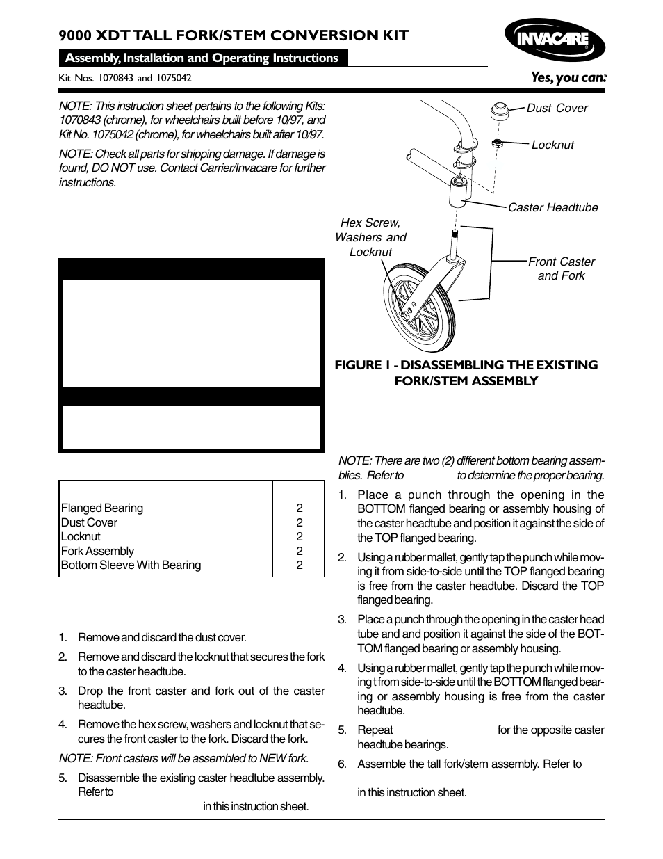 Invacare 9000 XDT User Manual | 4 pages