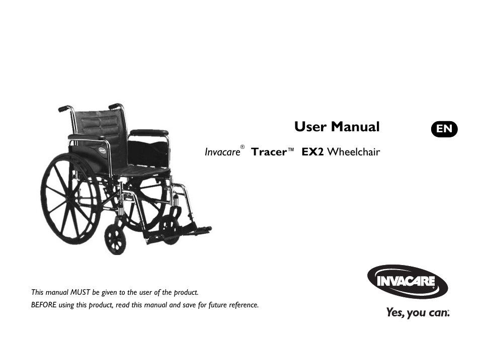 Invacare TRACER EX2 User Manual | 64 pages