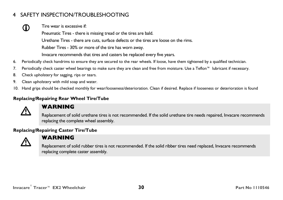 Invacare TRACER EX2 User Manual | Page 30 / 64