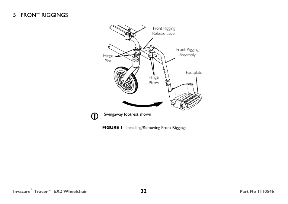 5 front riggings | Invacare TRACER EX2 User Manual | Page 32 / 64