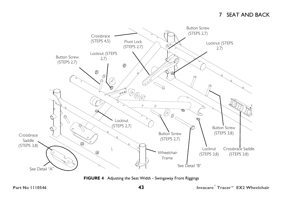 7 seat and back | Invacare TRACER EX2 User Manual | Page 43 / 64