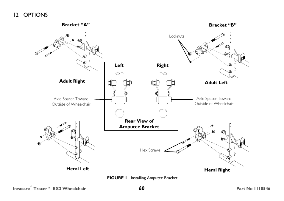 12 options | Invacare TRACER EX2 User Manual | Page 60 / 64