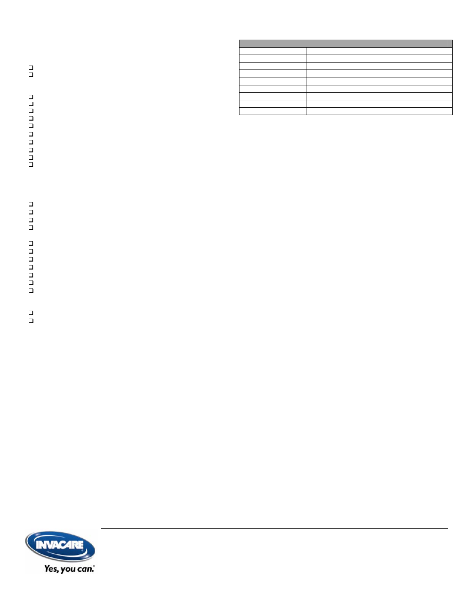 Invacare, Ivc™ tracer, Sx5 wheelchair accessories and options | Accessories, Front rigging options | Invacare IVC Tracer SX5 User Manual | Page 2 / 2