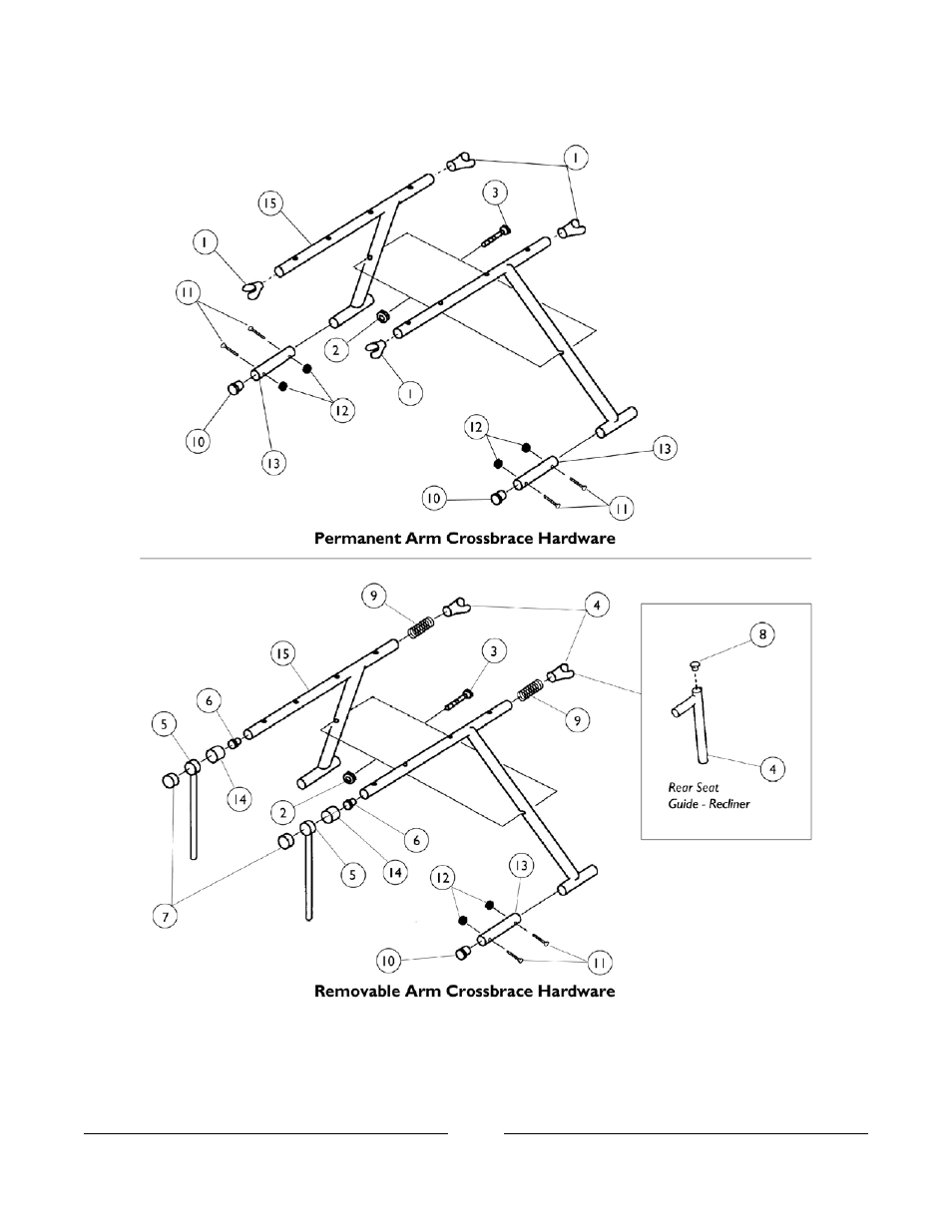 Crossbraces and hardware | Invacare 3000 User Manual | Page 10 / 73