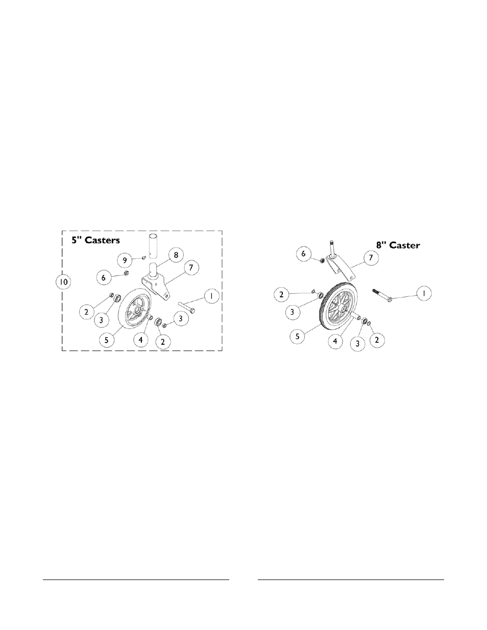 Front casters and mounting hardware | Invacare 3000 User Manual | Page 23 / 73