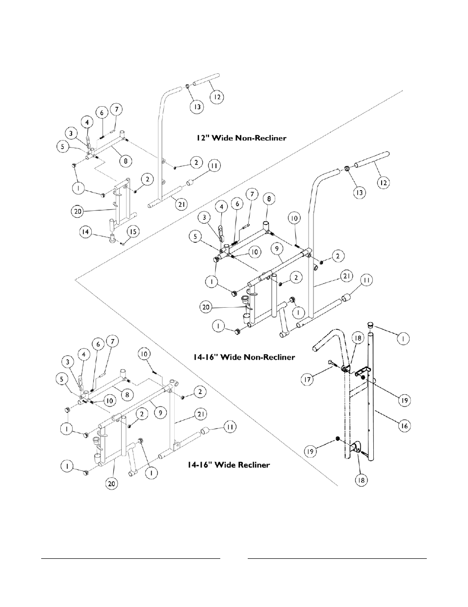 Removable arm frames and hardware | Invacare 3000 User Manual | Page 8 / 73