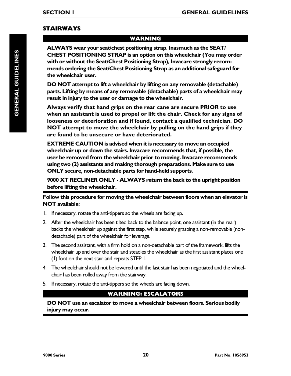 Invacare 9000 SL User Manual | Page 20 / 68