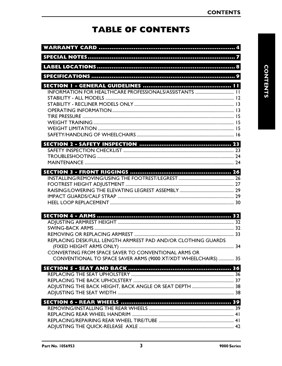 Invacare 9000 SL User Manual | Page 3 / 68