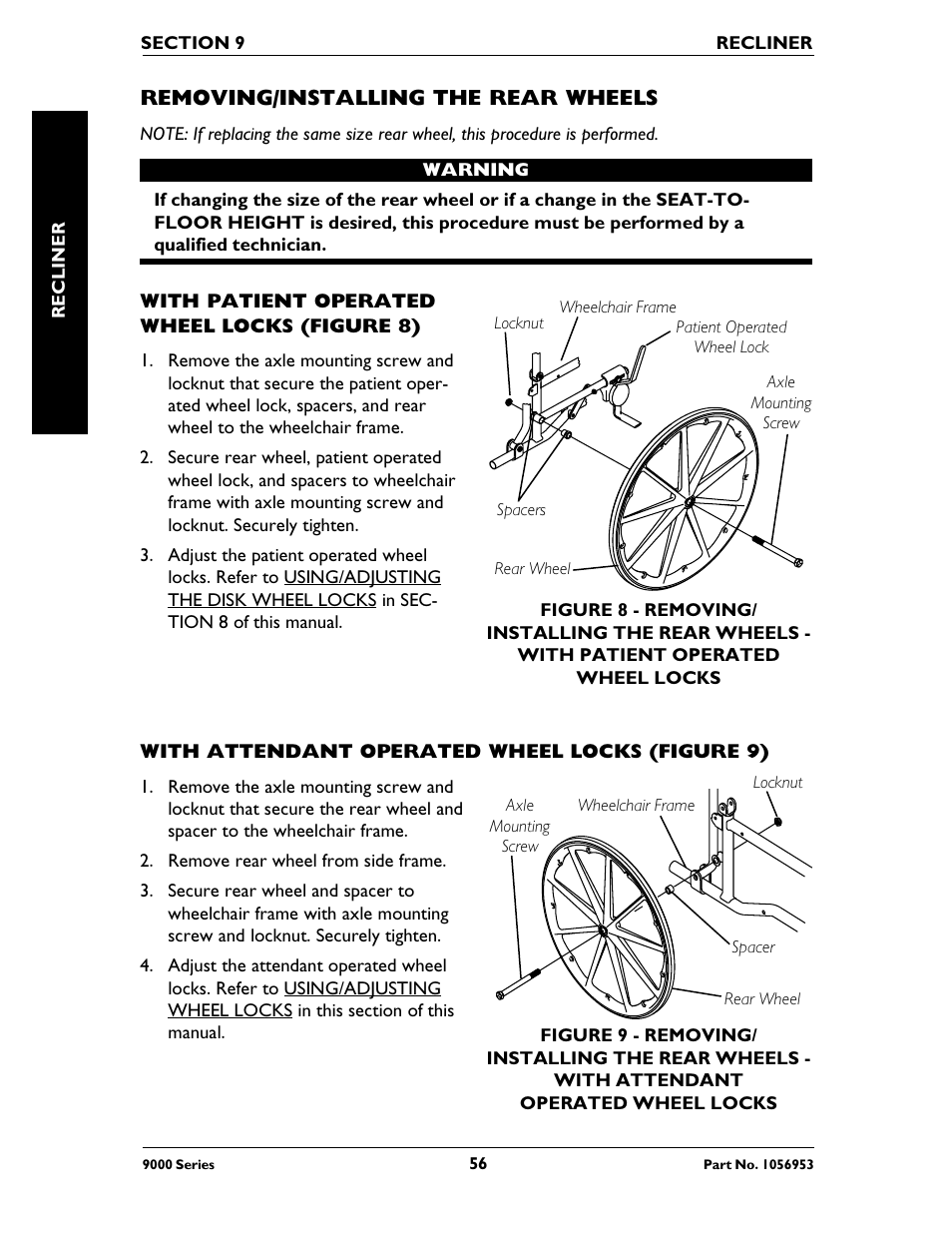 Invacare 9000 SL User Manual | Page 56 / 68