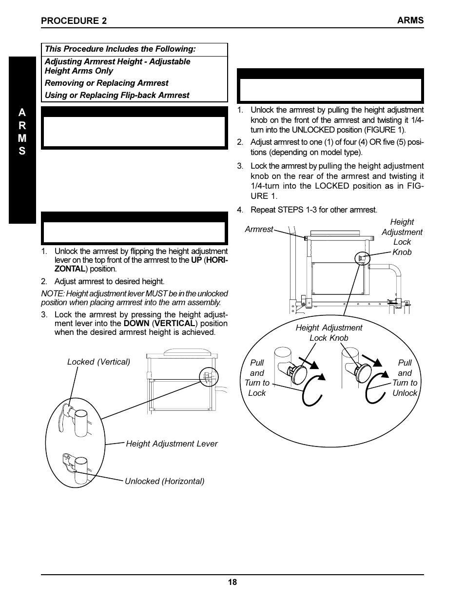 Ar m s | Invacare DLX User Manual | Page 18 / 40