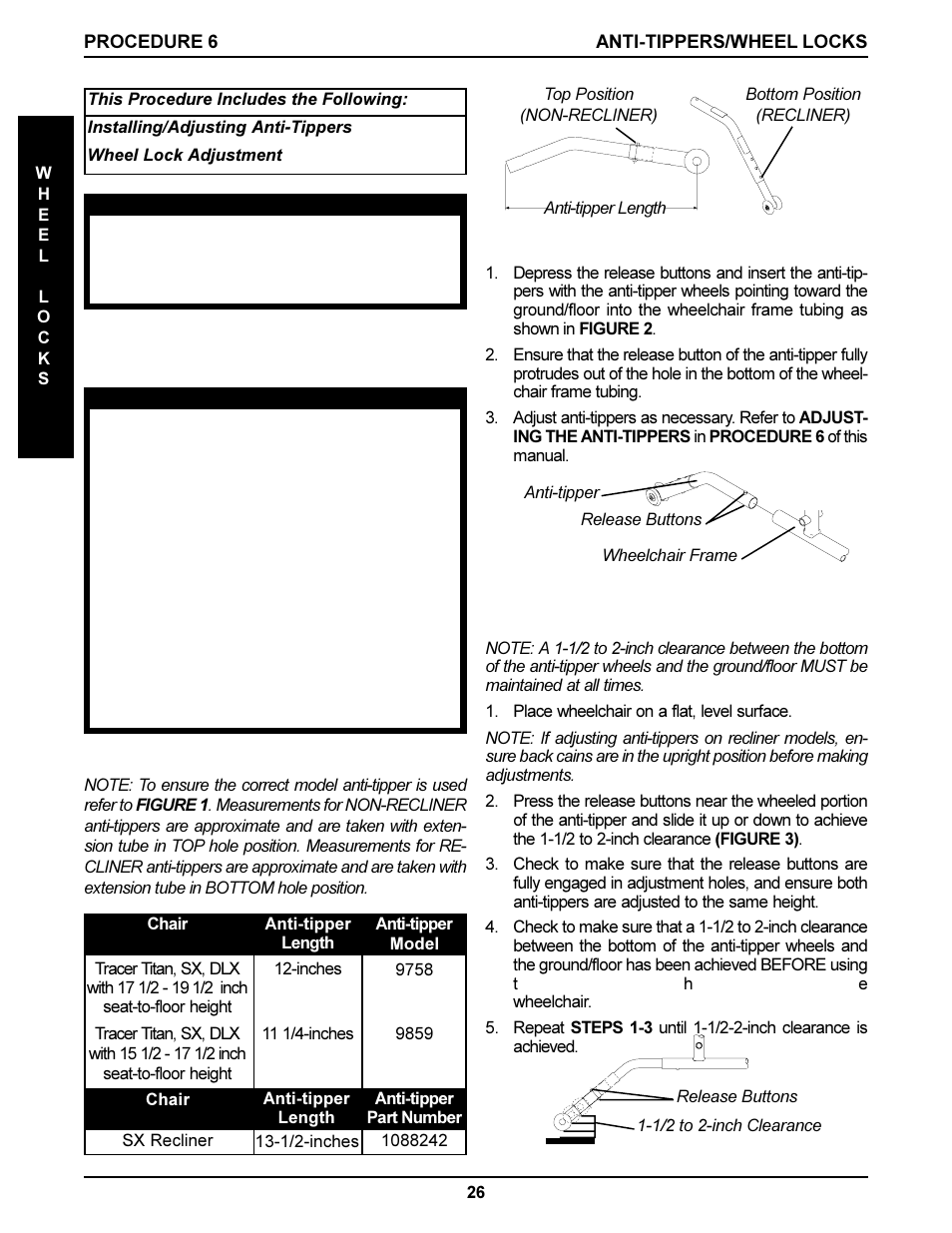 Installing/adjusting the anti-tippers | Invacare DLX User Manual | Page 26 / 40