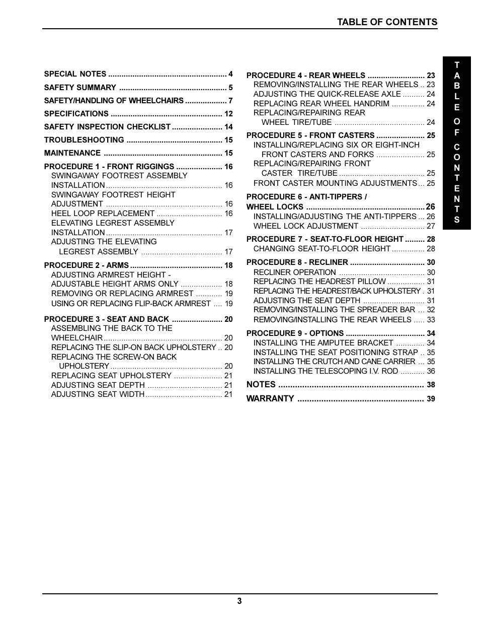 Invacare DLX User Manual | Page 3 / 40