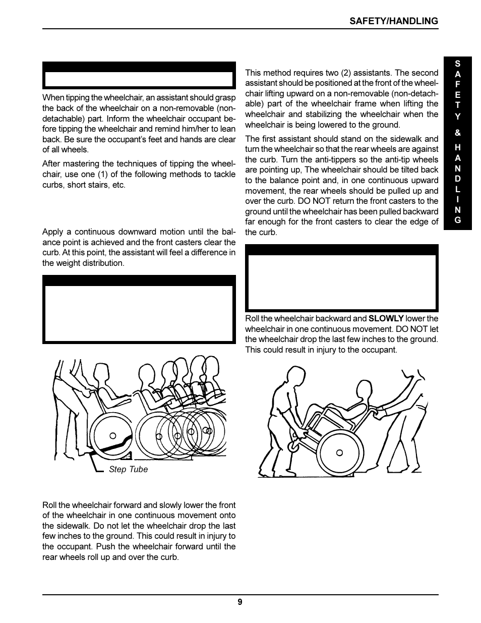 Tipping | Invacare DLX User Manual | Page 9 / 40